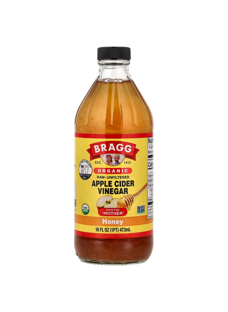 Organic Apple Cider Vinegar With The 'Mother', Honey, 16 fl oz (473 ml)